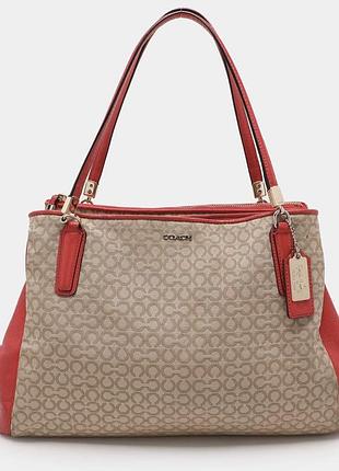 Кожаная вместительная сумка coach оригинал