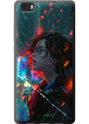 Чехол на huawei ascend p8 lite ночные огни "6096u-126-10746"