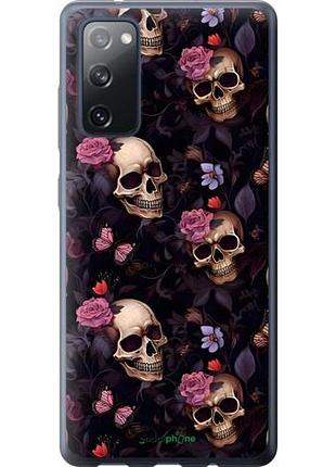 Чехол на samsung galaxy s20 fe g780f черепа и розы самсунг с20 фе г780ф