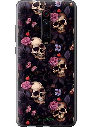 Чехол на xiaomi redmi k20 pro черепа и розы сяоми редми к20 про