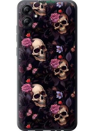 Чехол на samsung galaxy a04e a042f черепа и розы самсунг а04e а042ф