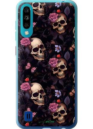 Чехол на zte blade a7 2020 черепа и розы зте блейд а7 2020
