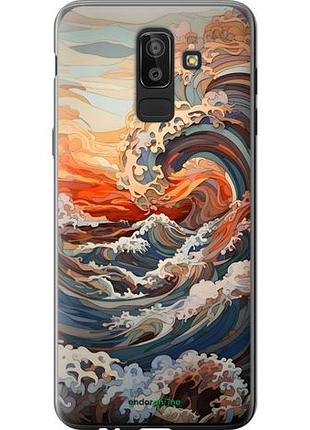 Чехол на samsung galaxy j8 2018 арт волны самсунг й8 2018