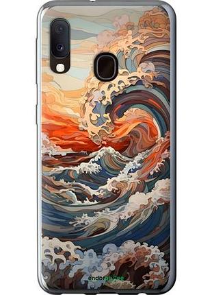 Чехол на samsung galaxy a20e a202f арт волны самсунг а20e а202ф