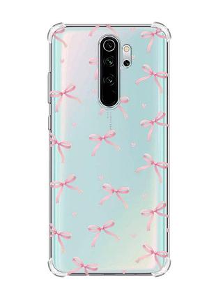 Чохол з потовщеними кутами на xiaomi redmi note 8 pro бантики (принт 404)