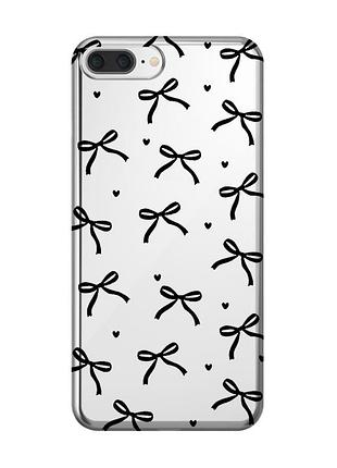 Прозрачный чехол на iphone 7 plus / 8 plus бантики (принт 405)