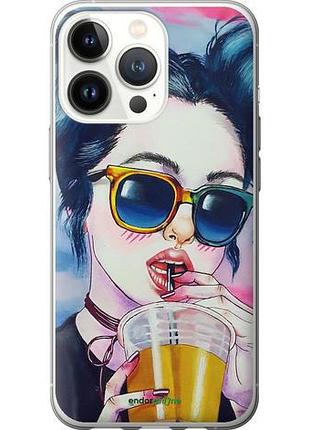 Чехол на iphone 13 pro арт-девушка в очках "3994u-2372-10746"