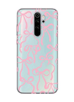 Прозорий чохол на xiaomi redmi note 8 pro бантики (принт 406)