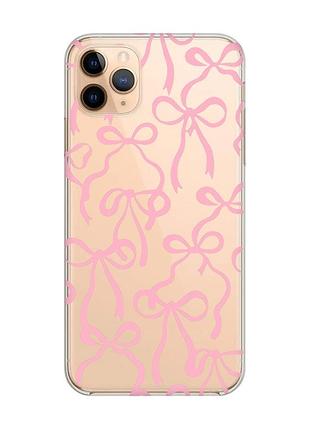 Прозорий чохол на iphone 11 pro max (6,5) бантики (принт 406)
