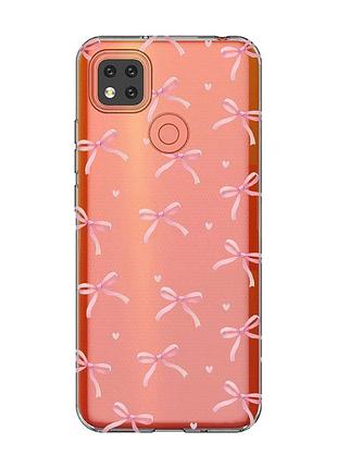 Прозорий чохол для xiaomi redmi 9c/10a бантики (принт 404)