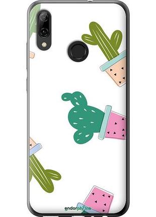 Чехол на huawei p smart 2019 кактусы в горшочках "3968u-1634-10746"