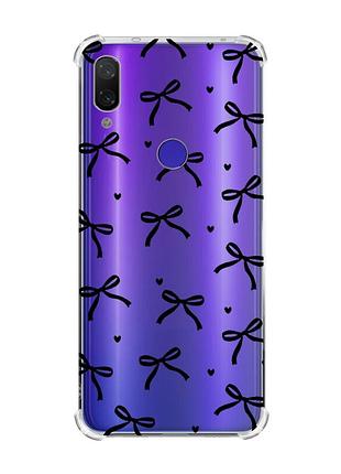 Чохол з потовщеними кутами на xiaomi redmi note 7/note 7 pro бантики (принт 405)