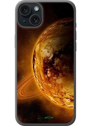 Чехол на iphone 15 plus жёлтый сатурн "170u-3097-10746"