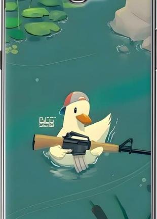 Чехол на samsung galaxy note 2 n7100 уточка с автоматом самсунг ноут 2 н7100