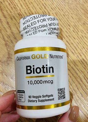Добавка з біотином від california gold nutrition® , 90 капсул