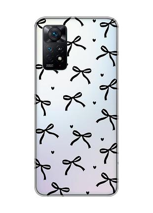 Прозорий чохол на xiaomi redmi note 11 pro бантики (принт 405)