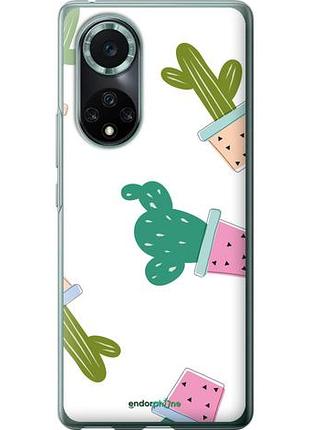 Чехол на huawei nova 9 pro кактусы в горшочках "3968u-2503-10746"