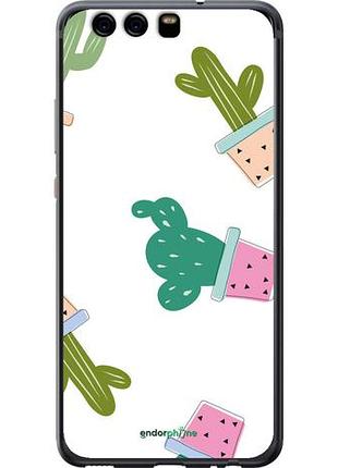 Чехол на huawei p10 кактусы в горшочках "3968u-780-10746"