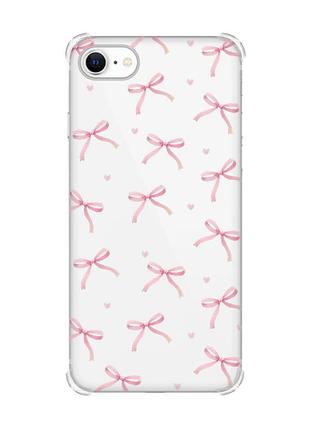 Чехол с утолщёнными углами на iphone 7 / 8 бантики (принт 404)