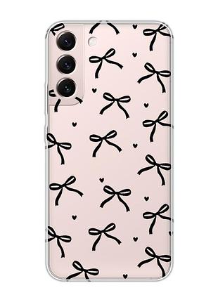 Прозорий чохол на samsung galaxy s22 бантики (принт 405)