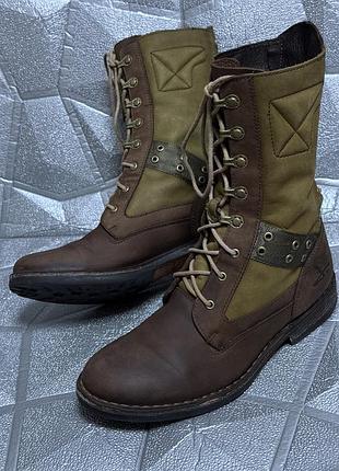 Черевики жіночі j. shoes cadet 37 розмір (24 см устілька) шкіряні хакі оливковий зелений натуральна шкіра в мілітарі стилі