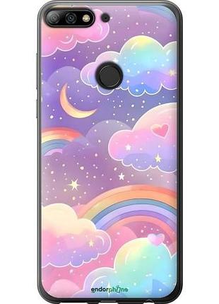 Чехол на huawei honor 7c pro облака и радуга хуавей хонор 7с про