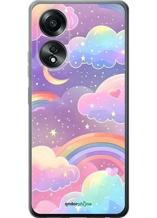 Чехол на oppo a58 4g облака и радуга оппо а58 4г