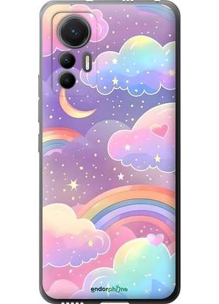 Чехол на xiaomi 12 lite облака и радуга сяоми 12 лайт