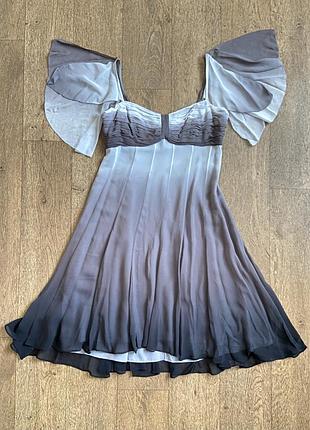 Шовкова сукня karen millen з ефектом омбре та рукавами-крильцями, розм. eu40/uk12