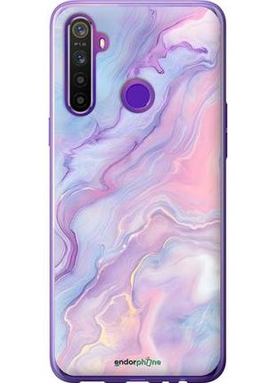Чехол на realme 5 нежный мрамор риалми 5