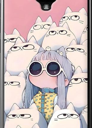 Чехол на lenovo a536 милая девочка и коты леново а536