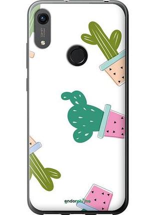 Чехол на huawei y6s кактусы в горшочках "3968u-1871-10746"