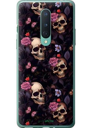 Чехол на oneplus 8 черепа и розы 1+ 8
