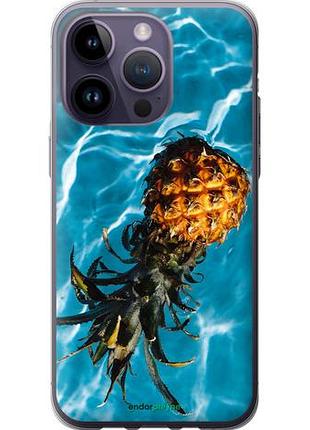 Чехол на iphone 14 pro max ананас на воде "4384u-2667-10746"