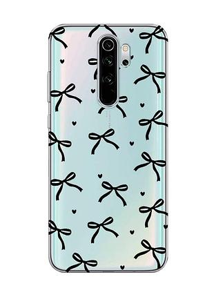 Прозорий чохол на xiaomi redmi note 8 pro бантики (принт 405)