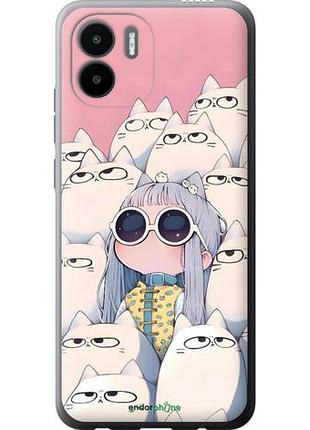 Чехол на xiaomi redmi a1 милая девочка и коты сяоми редми а1