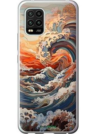 Чехол на xiaomi mi 10 lite арт волны сяоми ми 10 лайт