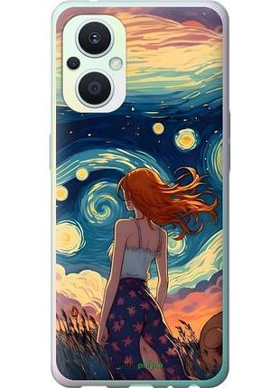 Чехол на oppo reno8 lite девушка арт оппо рено8 лайт
