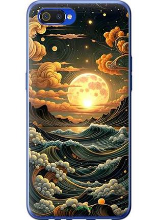 Чехол на realme c2 арт волны риалми с2