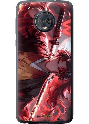 Чехол на motorola moto g6 plus аниме самурай моторола мото г6 плюс