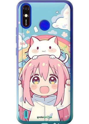 Чохол на tecno spark 4 lite дівчинка аніме веселка