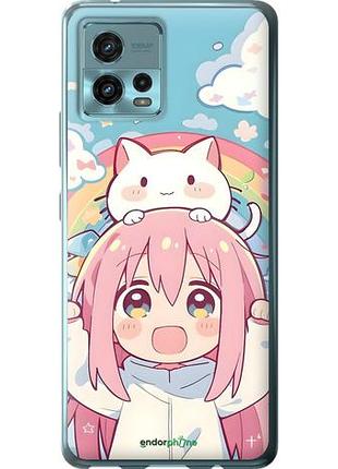 Чехол на motorola g72 девочка аниме радуга моторола г72