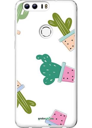 Чехол на huawei honor 8 кактусы в горшочках "3968u-351-10746"