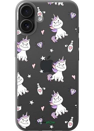 Чохол на iphone 16 plus єдиноріжок v2 "4703u-3714-10746"