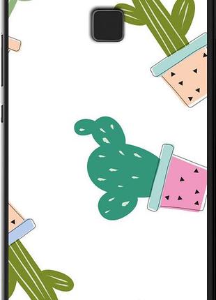 Чехол на huawei p9 lite кактусы в горшочках "3968u-298-10746"