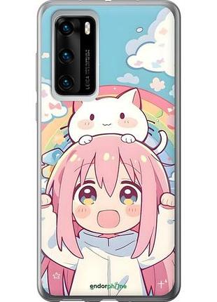 Чехол на huawei p40 девочка аниме радуга хуавей п40