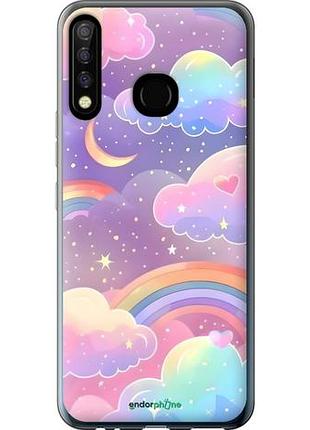 Чехол на tecno camon 12 cc7 облака и радуга текно камон 12 сс7
