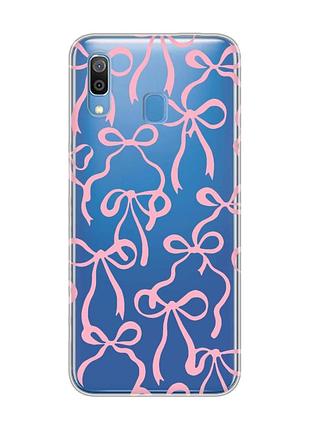 Прозрачный чехол для samsung galaxy a30 (2019)/a20 (2019) бантики (принт 406)