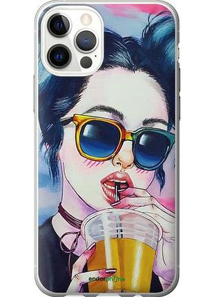 Чехол на iphone 12 pro арт-девушка в очках "3994u-2052-10746"