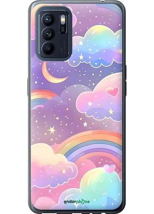 Чехол на oppo reno6 z облака и радуга оппо рено6 зет
